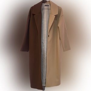 Pretty Little Thing Two-Toned Brown Trench Coat